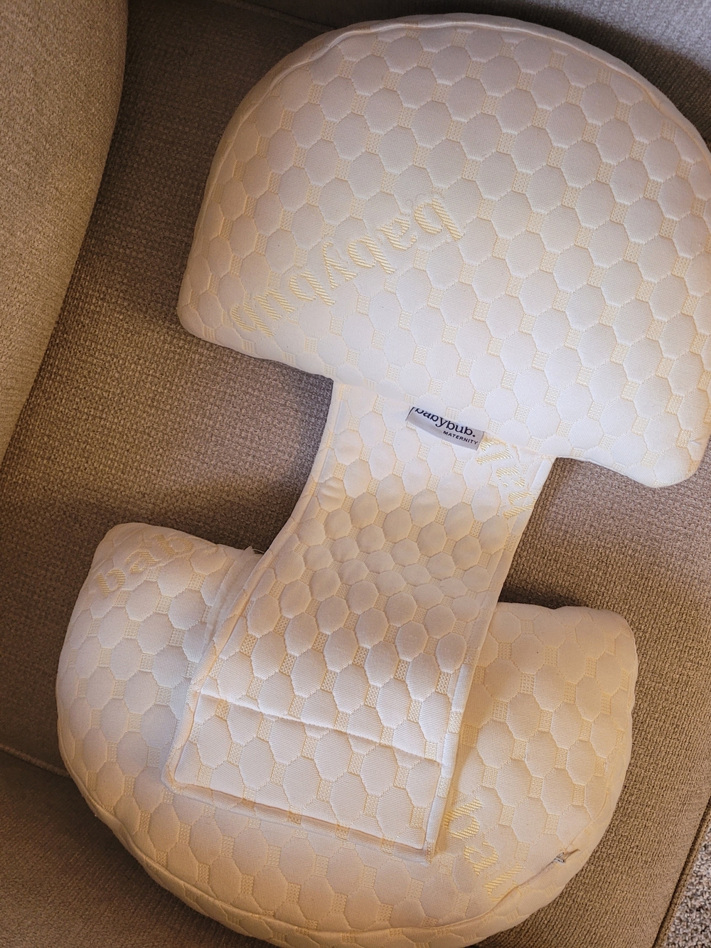 Babybub Pregnancy Support Pillow - Cream/White